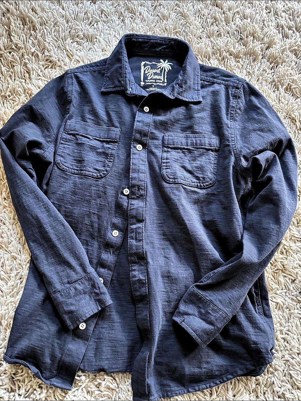 Desert Dunes Men'’s small Button Down Shirt Size Small 100% organic cotton